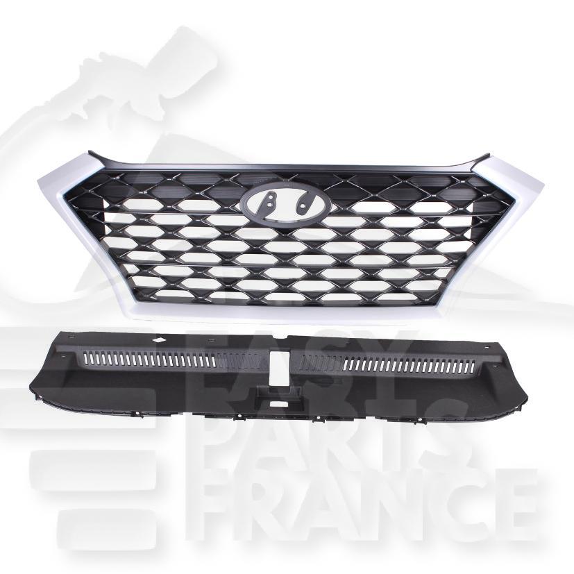 GRILLE DE CALANDRE NOIRE A/MOULURES GRISES Pour HYUNDAI TUCSON - HY603 09/18→