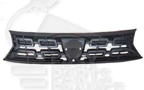 GRILLE DE CALANDRE NOIRE A/MOULURES CHROMEES & TROU CAMERA Pour DACIA DUSTER - DC102 01/18→08/21