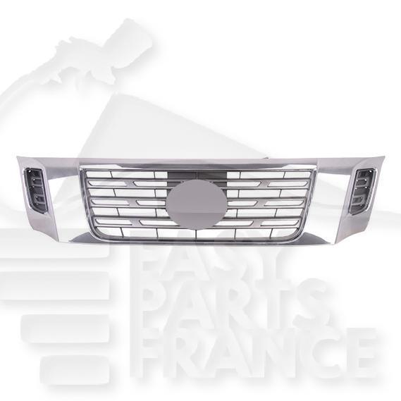 GRILLE DE CALANDRE GRISE A/MOULURES CHROMEES Pour NISSAN NAVARA - NP300 - NS125 01/16→
