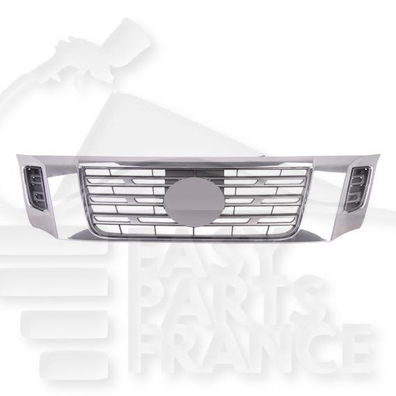 GRILLE DE CALANDRE GRISE A/MOULURES CHROMEES Pour NISSAN NAVARA - NP300 - NS125 12/15→