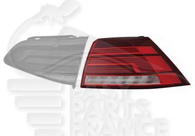 FEU ARD EXT ROUGE LED Pour VOLKSWAGEN GOLF 7 - VO065 01/17→