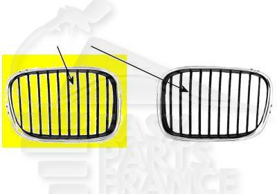 GRILLE DE CALANDRE NOIRE - CHROMEE AVD Pour BMW S5 E39 - BM091 09/00→