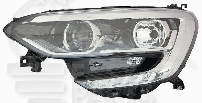 OPT G H7+H7 ELECT S/MOTEUR F/CHROME & FEU DE JOUR LED (DROIT) Pour RENAULT MEGANE - RN107 03/16→01/20