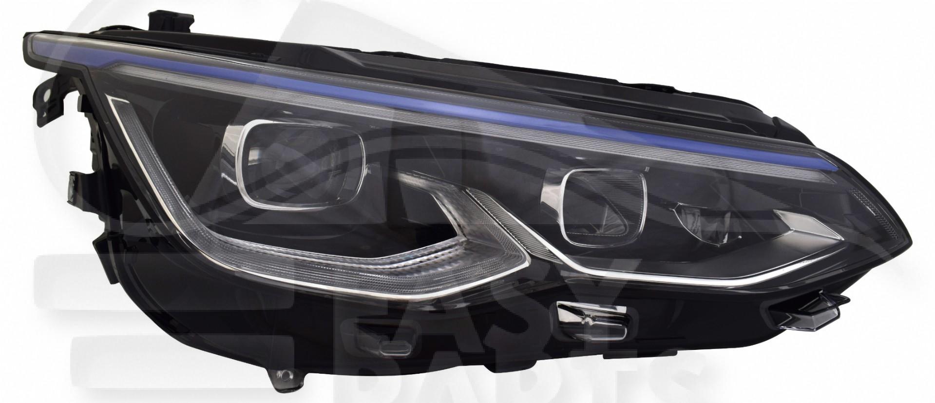 OPT D FULL LED A/MOTEUR & FEU DE JOUR LED F/BLEU Pour VOLKSWAGEN GOLF 8 GTI - VOP071 02/20→