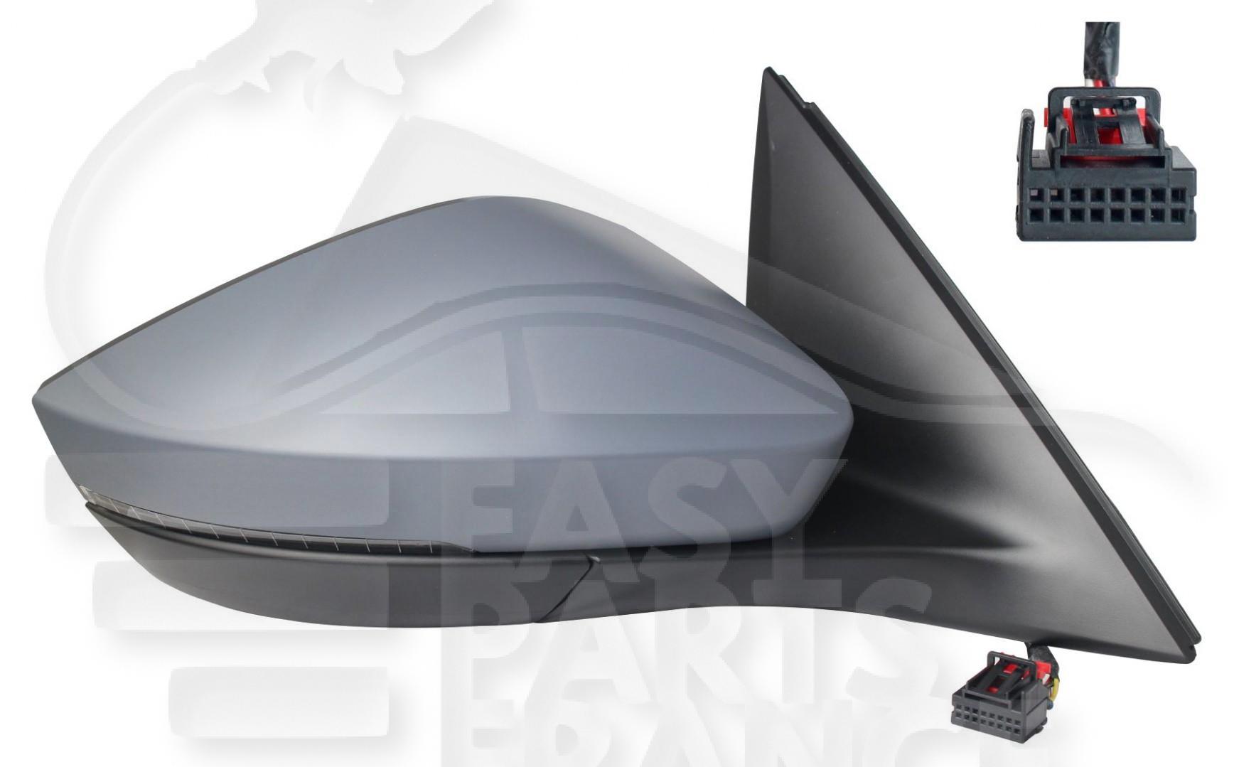 RETRO D ELECT CHAUF A PEINDRE A/FEU LED 6 PINS Pour SKODA KAMIQ - SK110 11/19→