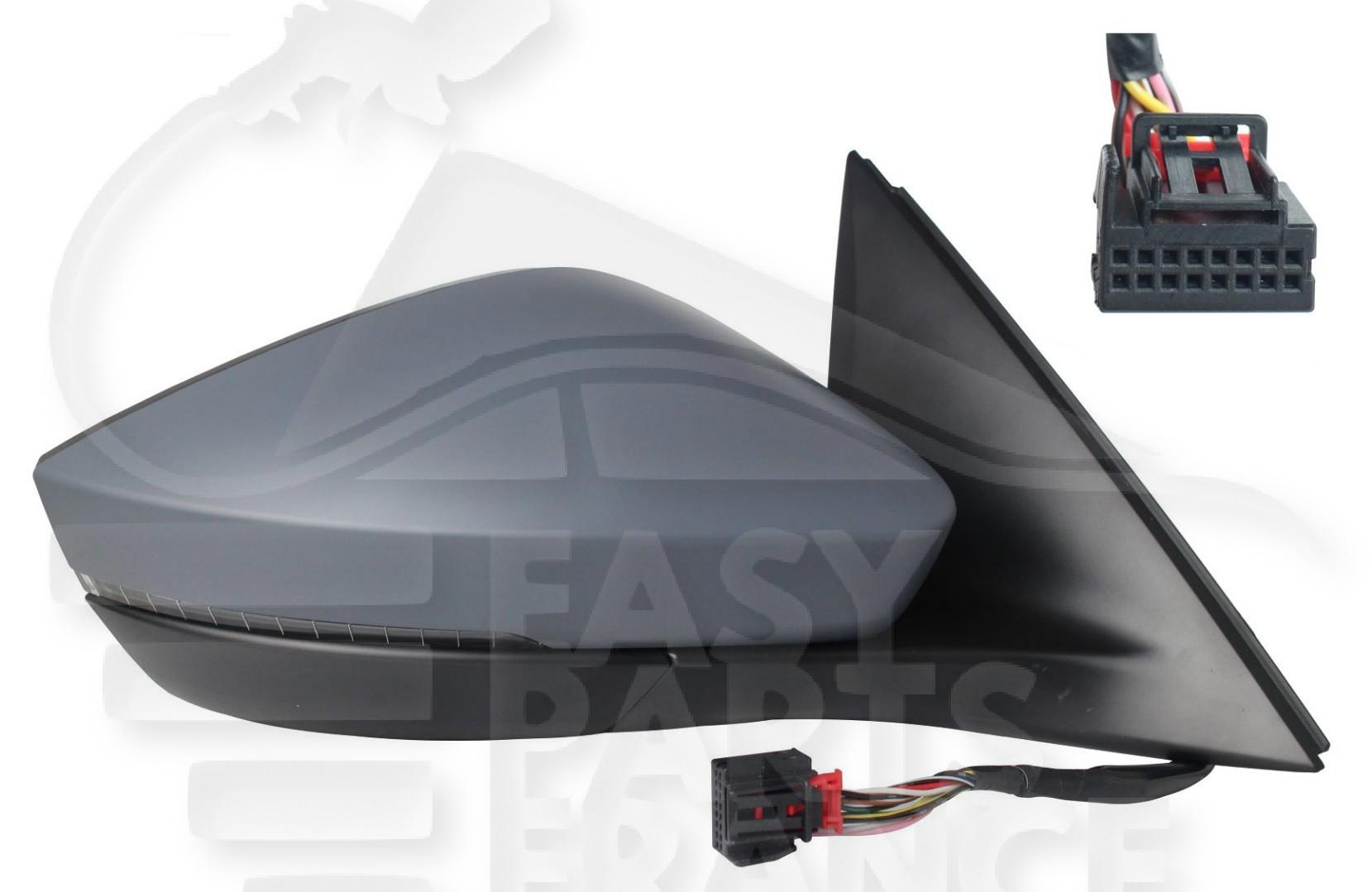 RETRO D ELECT CHAUF A PEINDRE RAB ELECT A/FEU LED 8 PINS Pour SKODA KAMIQ - SK110 11/19→