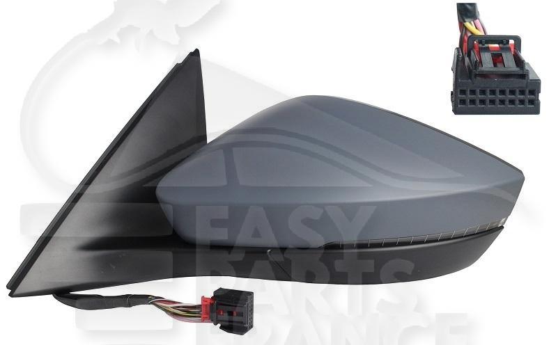 RETRO G ELECT CHAUF A PEINDRE RAB ELECT A/FEU LED & BDS 12 PINS Pour SKODA KAMIQ - SK110 09/19→