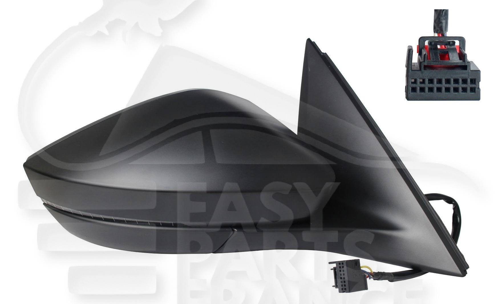 RETRO D ELECT CHAUF NOIR A/FEU LED 6 PINS Pour SKODA SCALA - SK120 05/19→