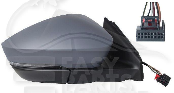 RETRO D ELECT CHAUF A PEINDRE A/FEU 6 PINS Pour SKODA KAROQ - SK100 11/17→12/21