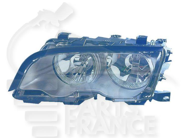 OPT G H7+H7 ELECT A/MOTEUR F/CHROME →08/01 Pour BMW S3 E46 3 PTES / COUPE - BM042 07/98→01/03