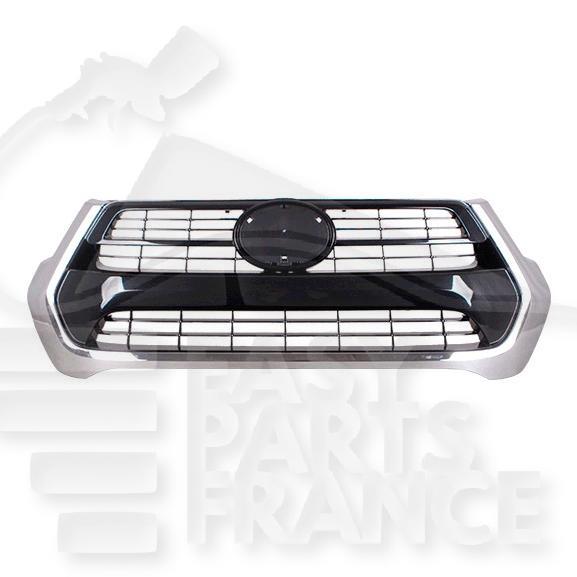 GRILLE DE CALANDRE NOIRE A/MOULURES CHROMEES Pour TOYOTA HILUX - REVO (AN120/AN130)- TY138 06/20→