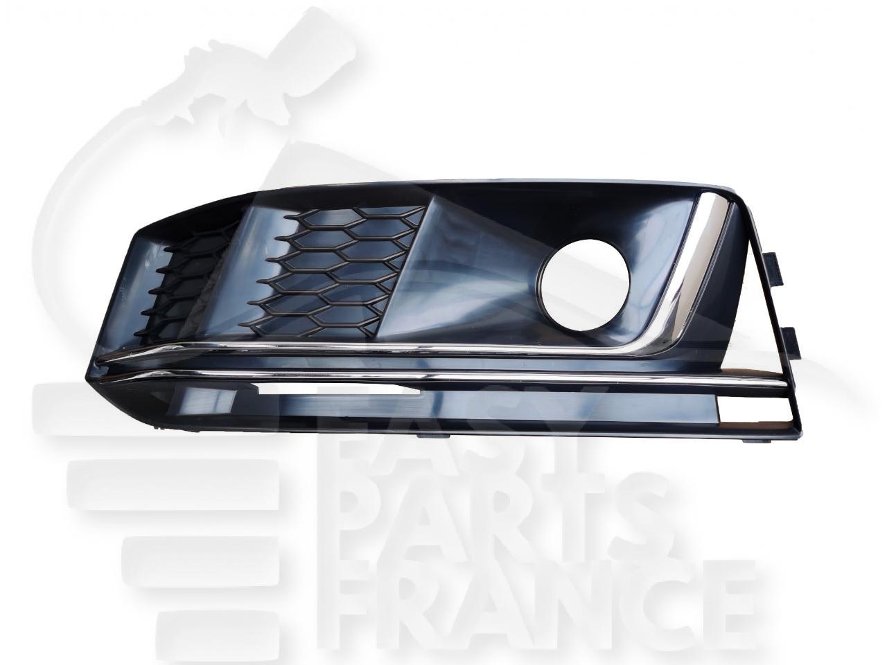 GRILLE DE PC AVG NOIRE A/MOULURES CHROMEES & EMPL AB Pour AUDI A4 (B9) S LINE- AD067 09/15→06/18