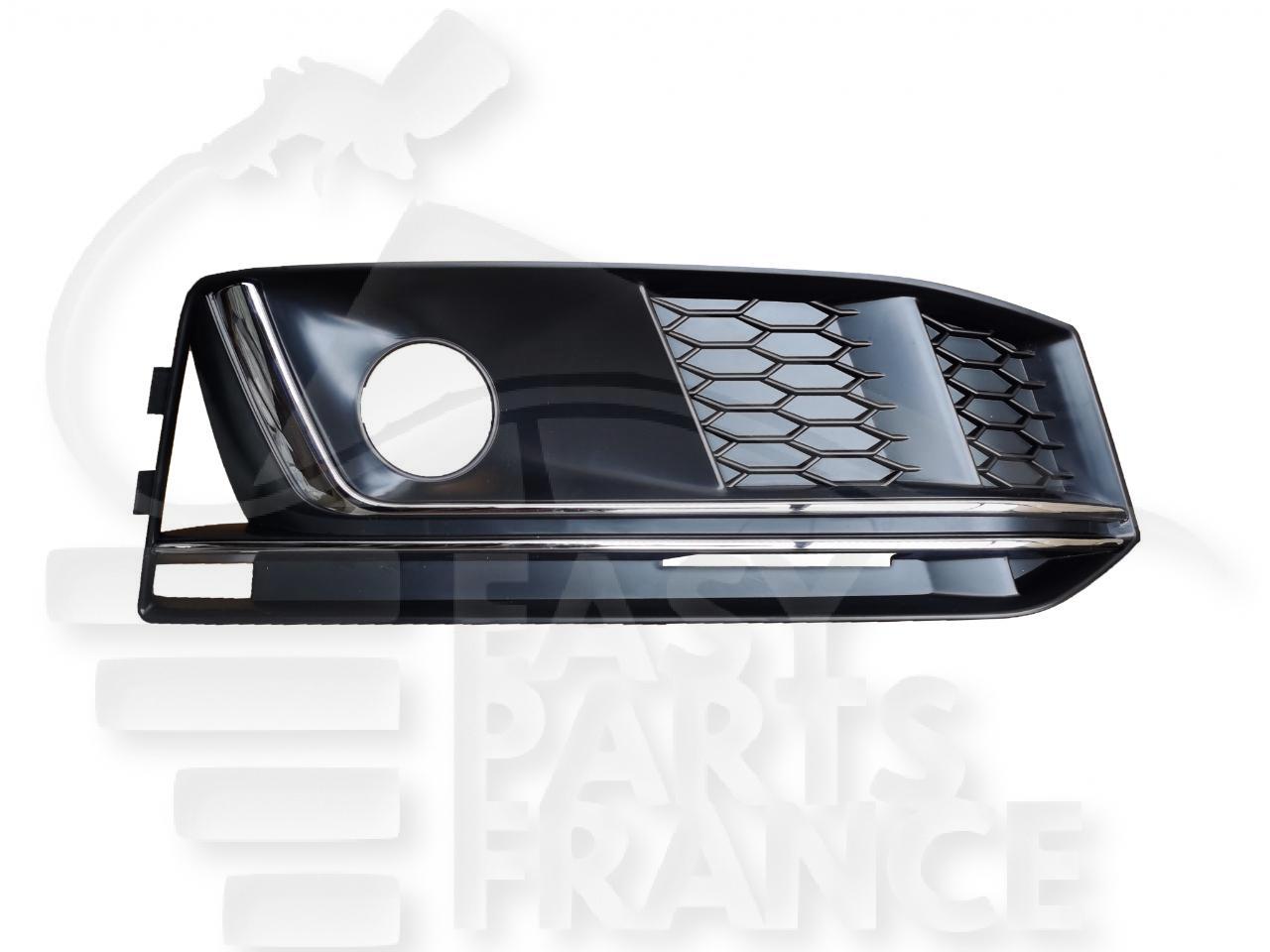 GRILLE DE PC AVD NOIRE A/MOULURES CHROMEES & EMPL AB Pour AUDI A4 (B9) S LINE- AD067 09/15→06/18