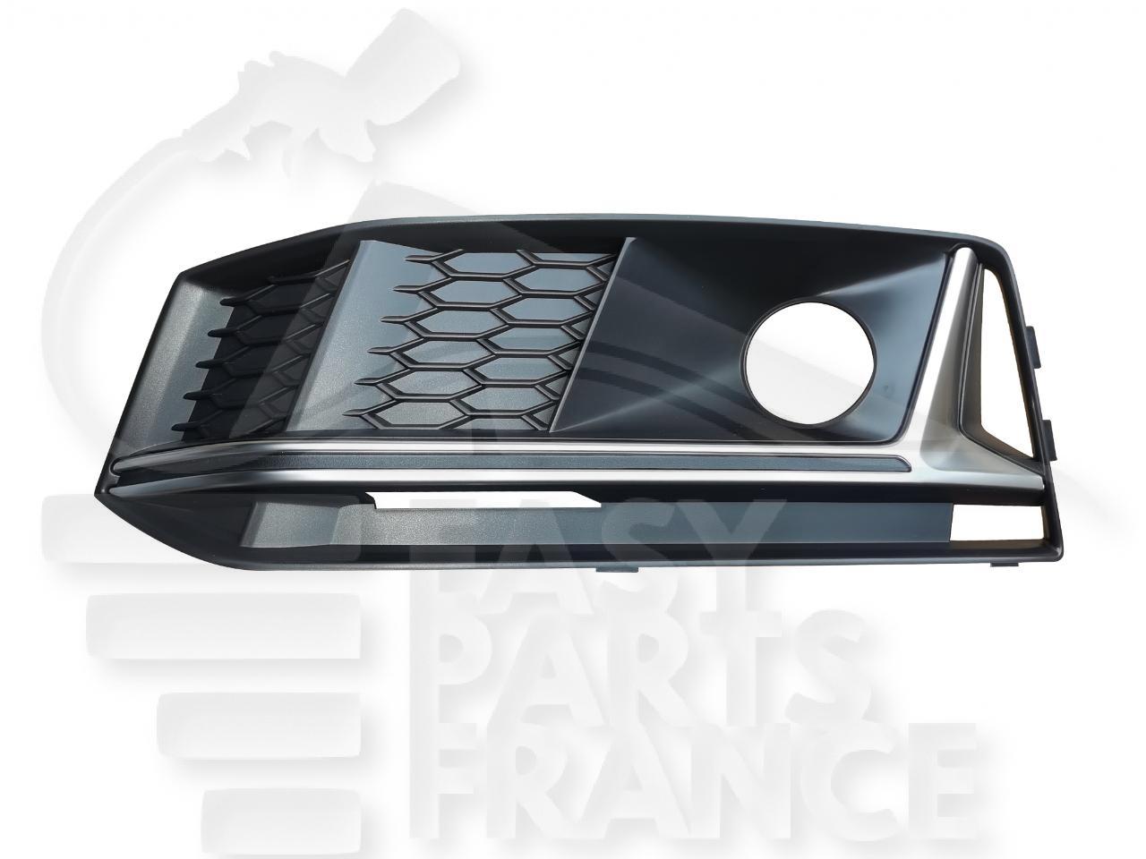GRILLE DE PC AVG NOIRE A/MOULURES ARGENT & EMPL AB Pour AUDI A4 (B9) S LINE- AD067 09/15→06/18