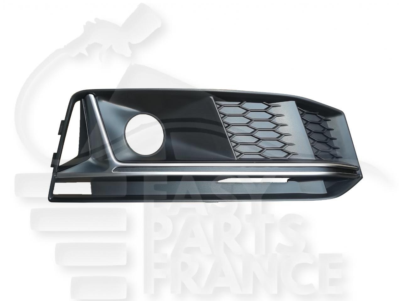 GRILLE DE PC AVD NOIRE A/MOULURES ARGENT & EMPL AB Pour AUDI A4 (B9) S LINE- AD067 09/15→06/18