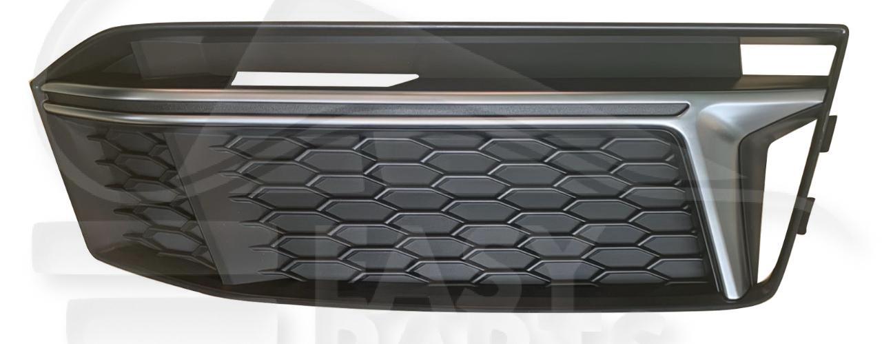 GRILLE DE PC AVD NOIRE A/MOULURES ARGENT Pour AUDI A4 (B9) S LINE- AD067 09/15→06/18