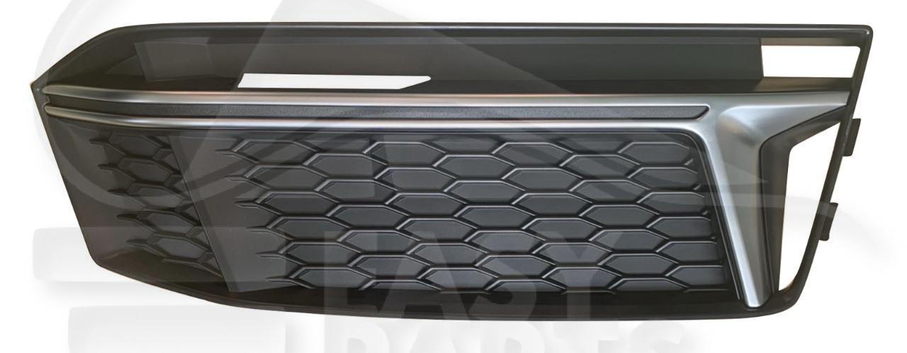 GRILLE DE PC AVD NOIRE A/MOULURES ARGENT Pour AUDI A4 (B9) S LINE- AD067 09/15→06/18