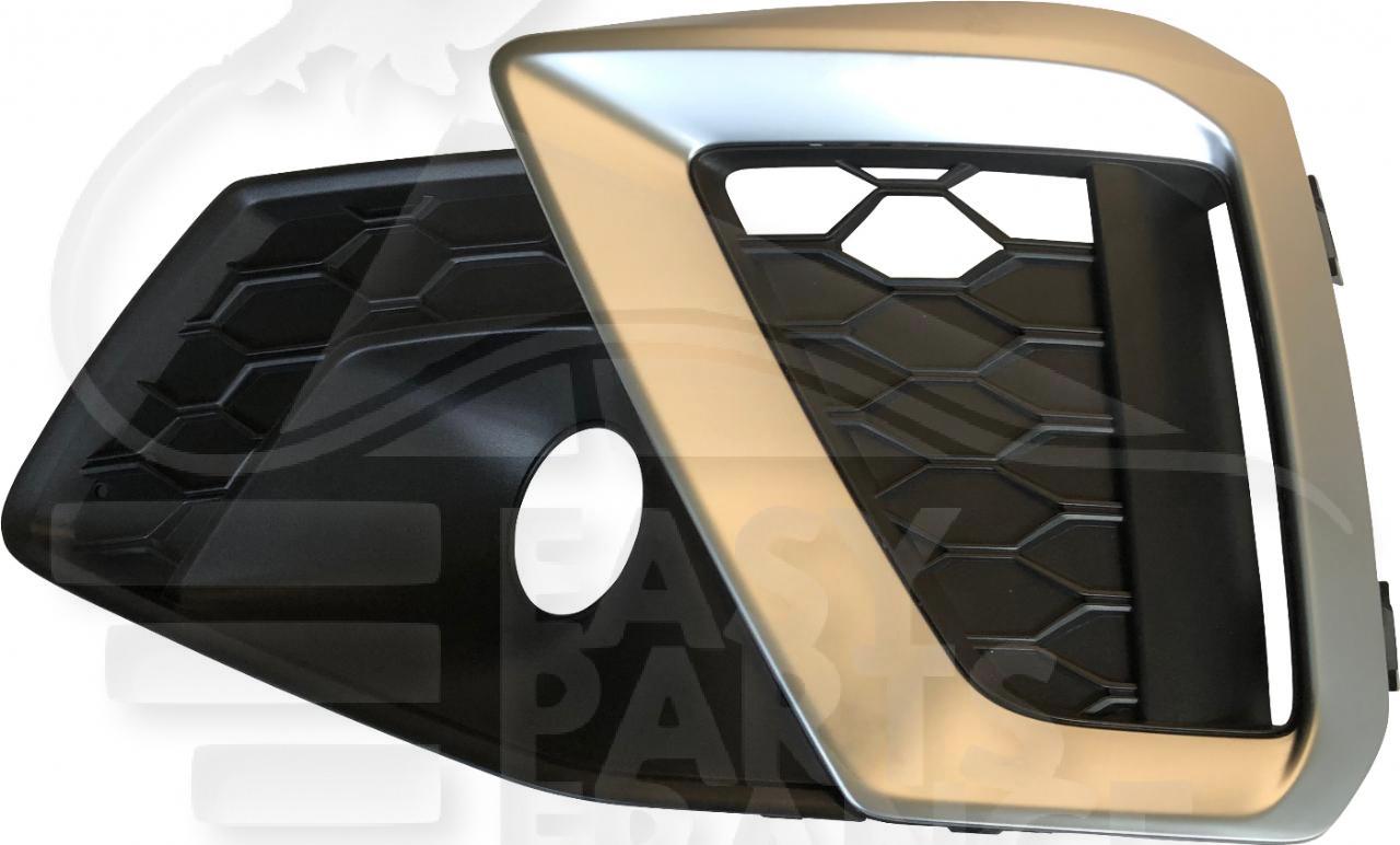 GRILLE DE PC AVG NOIRE & MOULURE ARGENT Pour AUDI A4 (B9) S LINE - AD072 04/20→