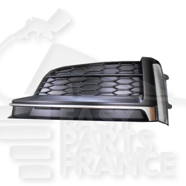 GRILLE DE PC AVG NOIRE A/MOULURE CHROMEE Pour AUDI A5 COUPE/CABRIO S-LINE F5 - AD086 04/17→