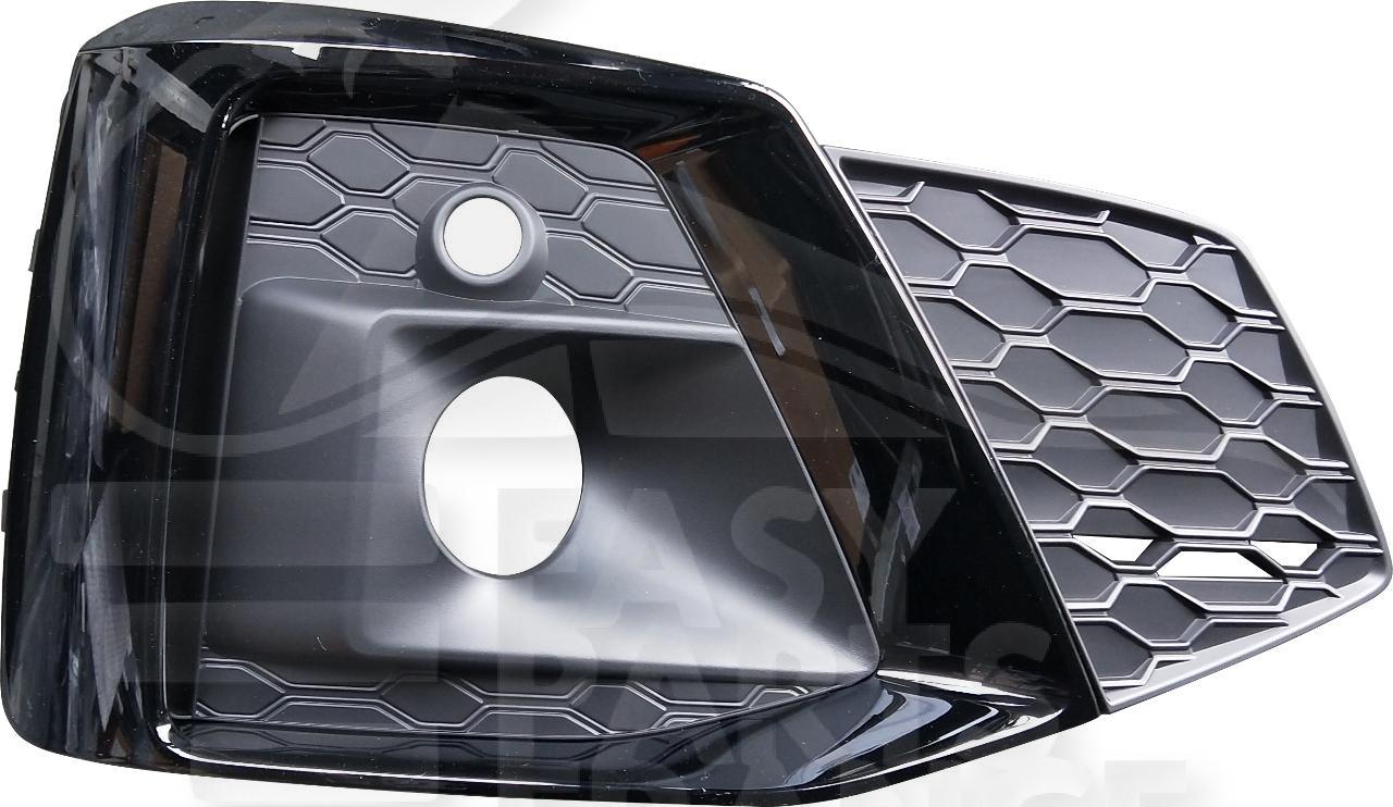 GRILLE DE PC AVD NOIRE A/MOULURE NOIRE & EMPL CAPTEUR & EMPL AB Pour AUDI A5 (F5A) SPORTBACK S-LINE - AD088 04/20→