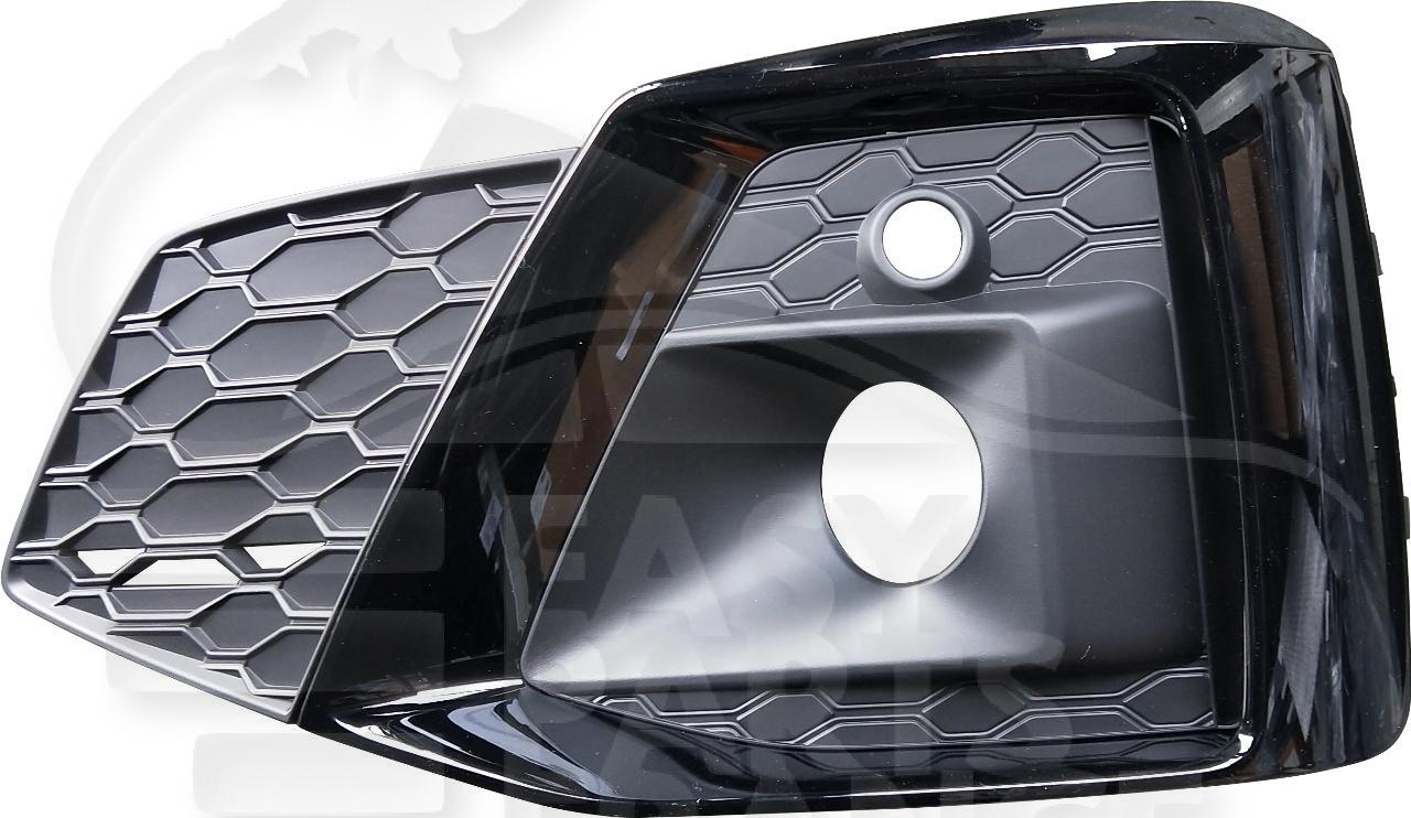 GRILLE DE PC AVG NOIRE A/MOULURE NOIRE & EMPL CAPTEUR & EMPL AB Pour AUDI A5 (F5A) SPORTBACK S-LINE - AD088 04/20→