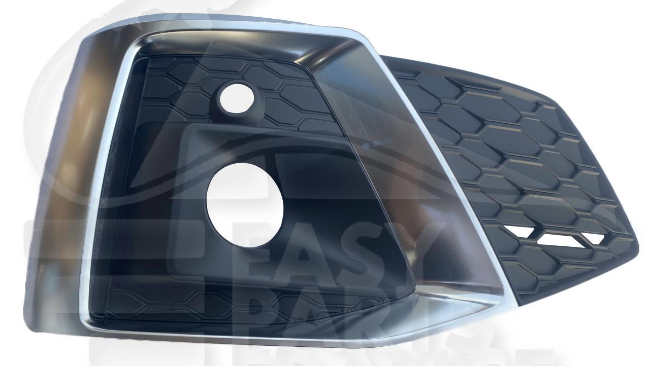 GRILLE DE PC AVD NOIRE A/MOULURE CHROMEE & EMPL CAPTEUR & EMPL AB Pour AUDI A5 (F5A) SPORTBACK S-LINE - AD088 04/20→