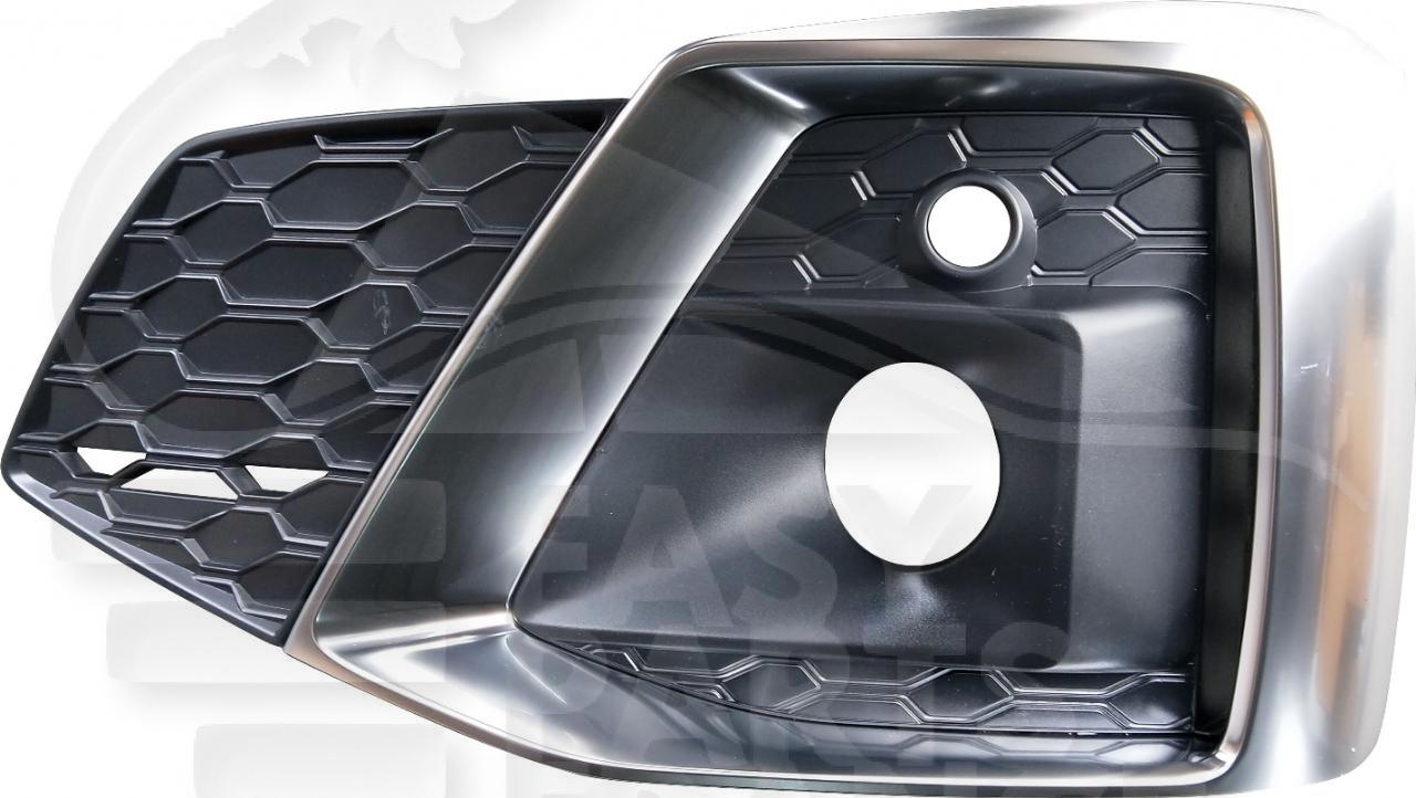 GRILLE DE PC AVG NOIRE A/MOULURE CHROMEE & EMPL CAPTEUR & EMPL AB Pour AUDI A5 (F5A) SPORTBACK S-LINE - AD088 04/20→