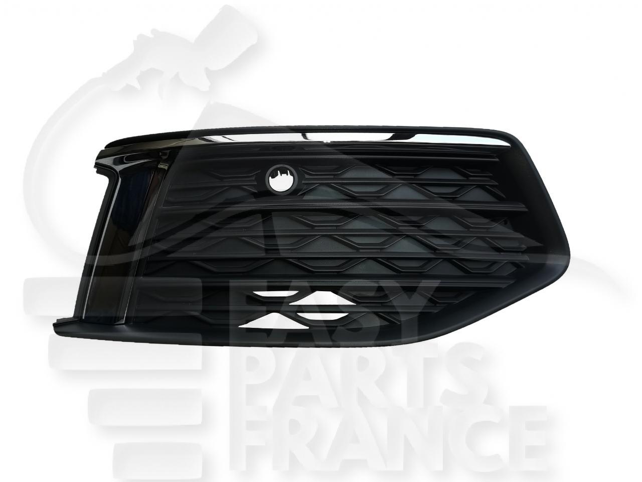 GRILLE DE PC AVD NOIRE A/MOULURE CHROMEE & EMPL CAPTEUR Pour AUDI A6 (C8) - AD099 05/18→