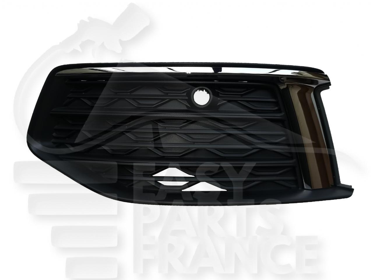 GRILLE DE PC AVG NOIRE A/MOULURE CHROMEE & EMPL CAPTEUR Pour AUDI A6 (C8) - AD099 05/18→