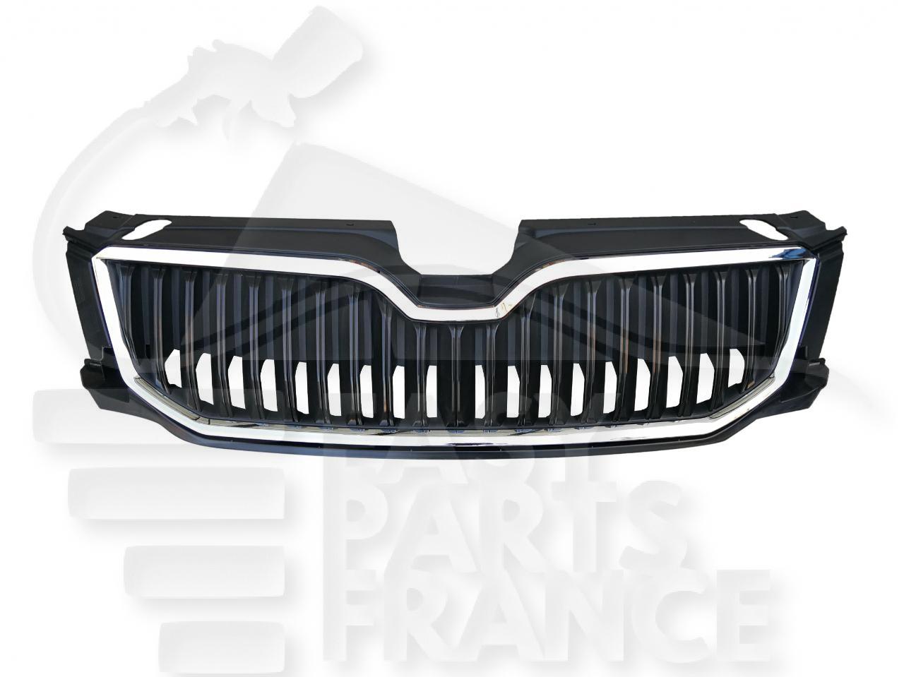 GRILLE DE CALANDRE NOIRE A/MOULURE CHROMEE Pour SKODA OCTAVIA - SK044 11/12→02/17