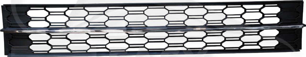 GRILLE CENTRALE DE PC AV NOIRE A/MOULURE CHROMEE Pour SKODA OCTAVIA - SK045 03/17→02/20