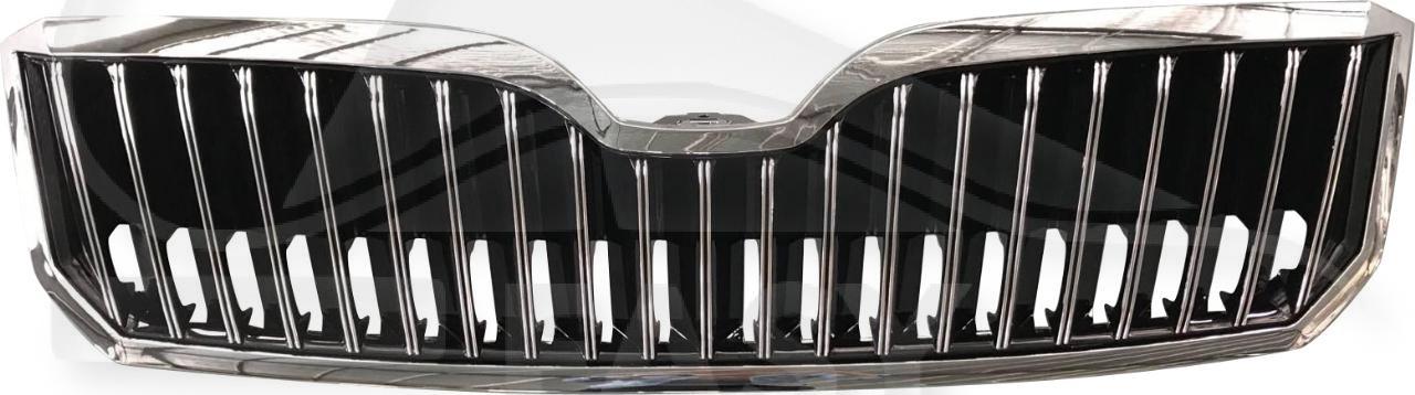 GRILLE DE CALANDRE NOIRE A/MOULURE CHROMEE Pour SKODA SUPERB - SK062 01/13→04/15