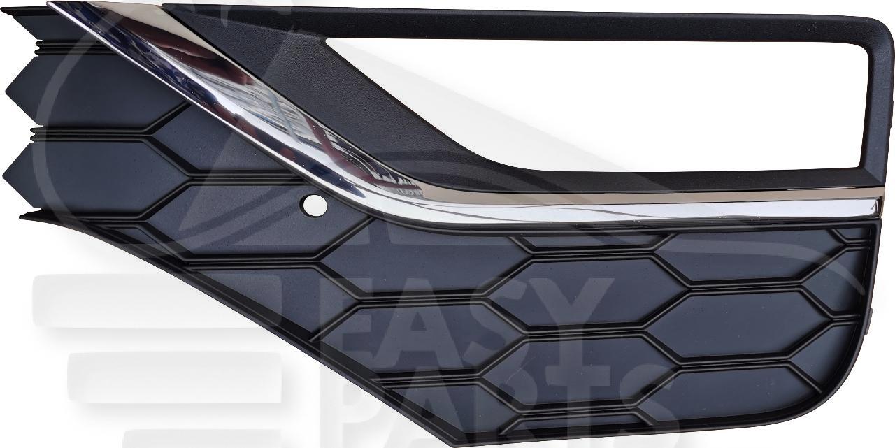 GRILLE DE PC AVG NOIRE A/MOULURE CHROMEE Pour VOLKSWAGEN AMAROK - VO012 10/16→