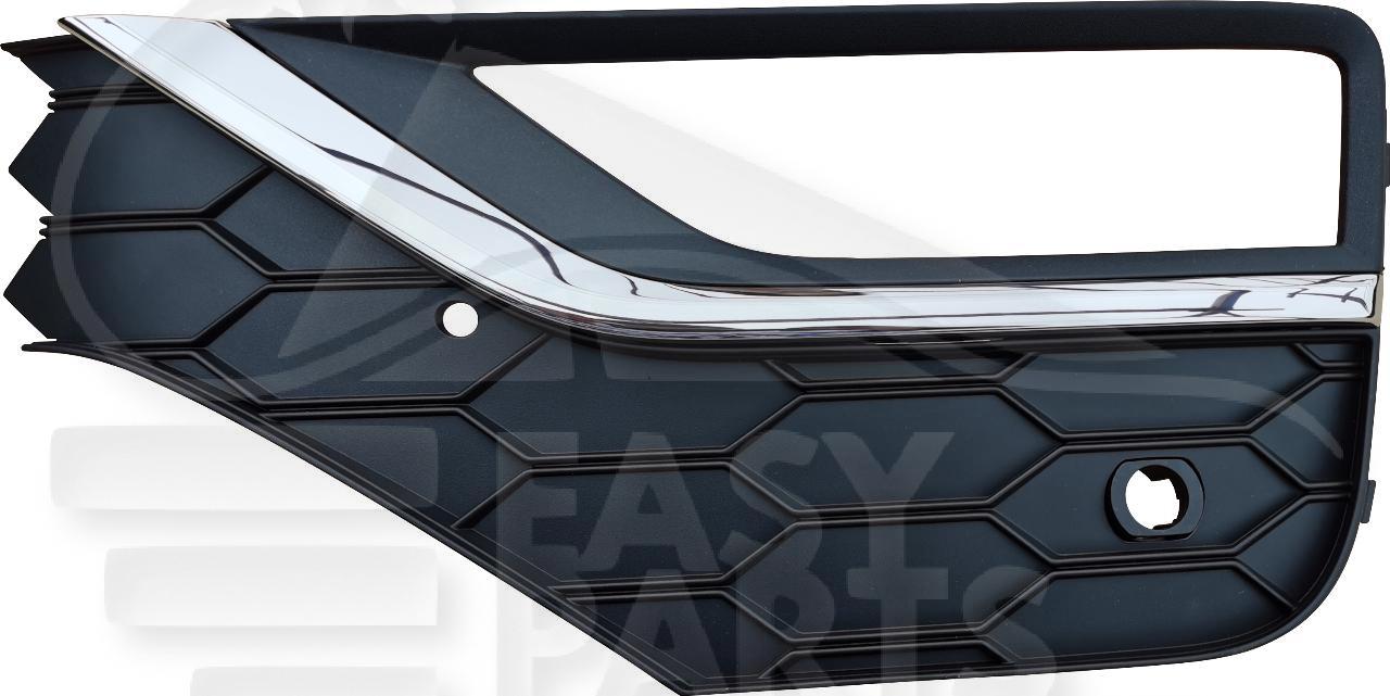 GRILLE DE PC AVG NOIRE A/MOULURE CHROMEE & TROU CAPTEUR Pour VOLKSWAGEN AMAROK - VO012 10/16→