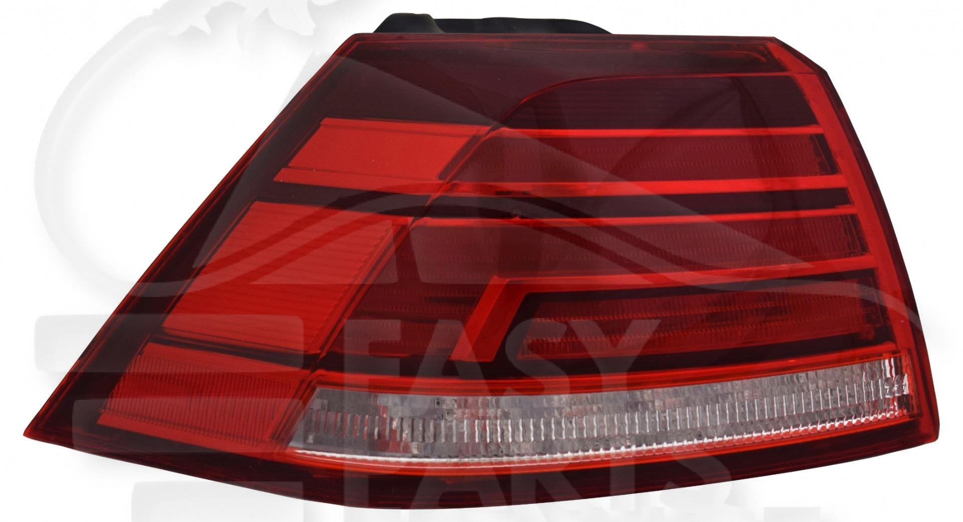 FEU ARG EXT ROUGE LED Pour VOLKSWAGEN GOLF 7 GTI - VO068 01/17→
