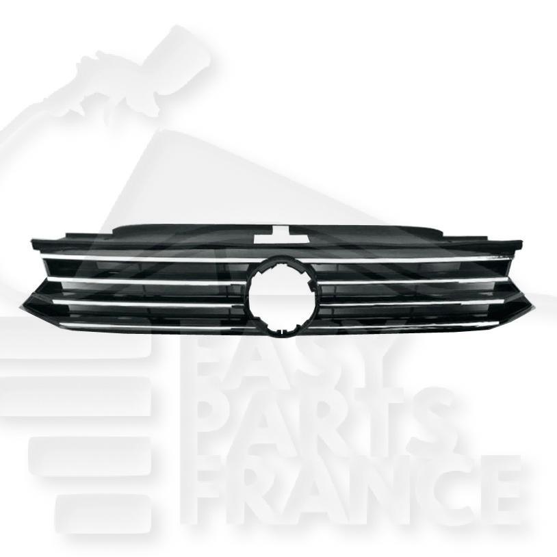 GRILLE DE CALANDRE NOIRE A/MOULURE CHROMEE Pour VOLKSWAGEN PASSAT - VO119 07/19→