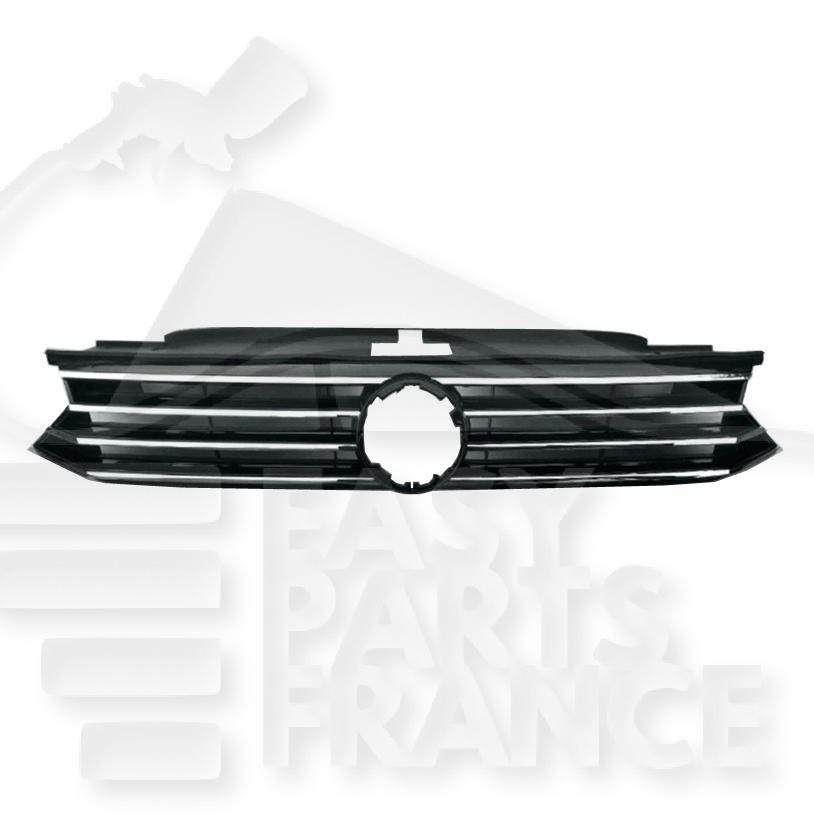 GRILLE DE CALANDRE NOIRE A/MOULURE CHROMEE Pour VOLKSWAGEN PASSAT - VO119 07/19→09/23