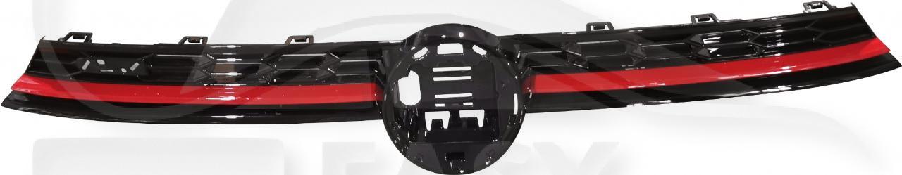 GRILLE DE CALANDRE NOIRE A/MOULURE ROUGE Pour VOLKSWAGEN POLO GTI - VO142 05/21→