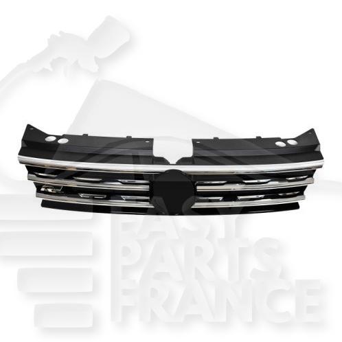 GRILLE DE CALANDRE NOIRE A/MOULURES CHROMEES Pour VOLKSWAGEN TIGUAN R-LINE - VO175 01/16→