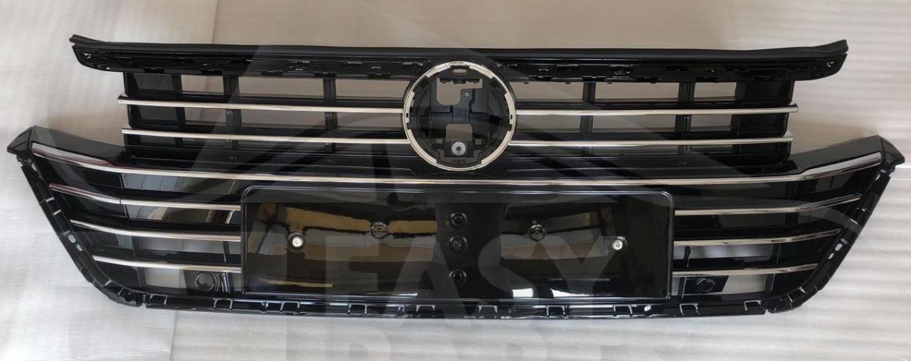 GRILLE DE CALANDRE NOIRE A/MOULURES CHROMEES & 2 TROUS CAPTEUR Pour VOLKSWAGEN ARTEON - VO240 01/17→