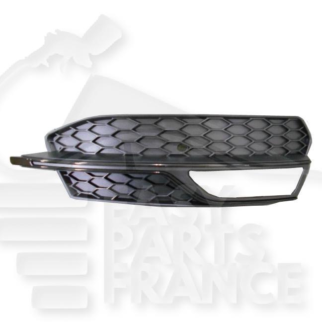 GRILLE DE PC AVD NOIRE A/EMPL AB & MOULURE CHROMEE Pour AUDI A3-3/5 PTES - S LINE - AD049 09/12→02/16