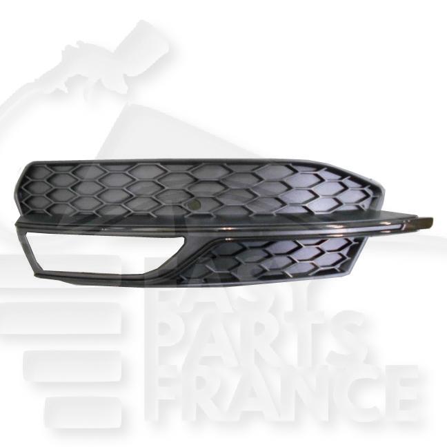 GRILLE DE PC AVG NOIRE A/EMPL AB & MOULURE CHROMEE Pour AUDI A3-3/5 PTES - S LINE - AD049 09/12→02/16