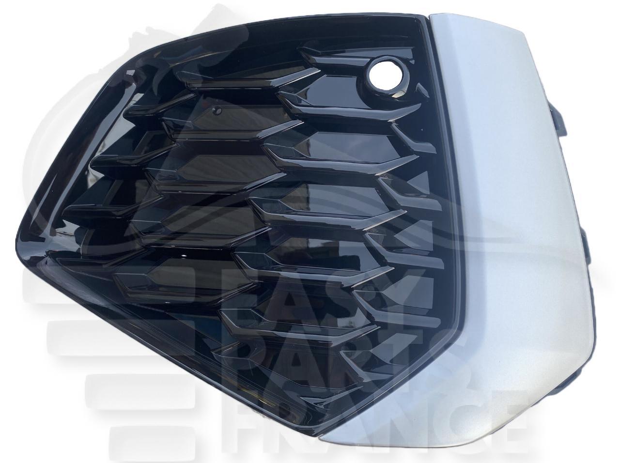 GRILLE DE PC AV AVG NOIRE A/MOULURE ARGENT & TROU CAPTEUR Pour AUDI A3 -3/5 PTES S LINE - AD059 05/20→