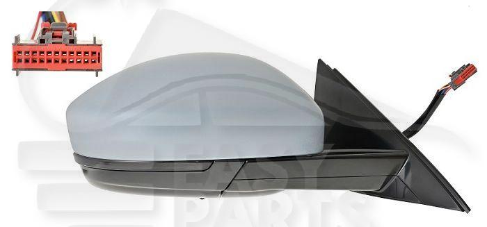 RETRO D ELECT CHAUF A PEINDRE RAB ELECT A/FEU & FEU DE SOL 10 PINS Pour LAND ROVER EVOQUE (L551) - LD062 12/18→