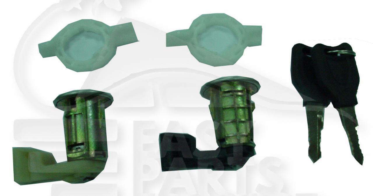 SERRURE DE PTES + CLES Pour RENAULT MEGANE - RN100 07/95→06/99