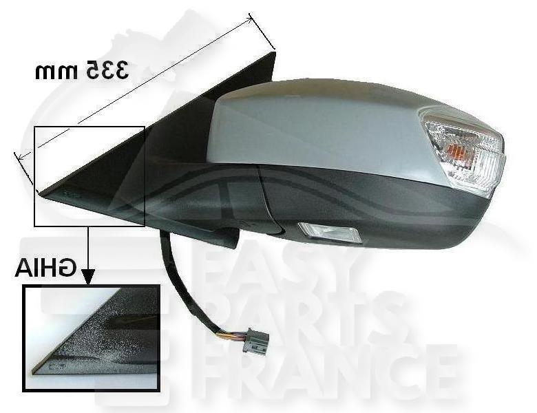 RETRO G ELECT CHAUF A PEINDRE A/FEU & FEU DE SOL Pour FORD GALAXY - FD082 01/06→12/10