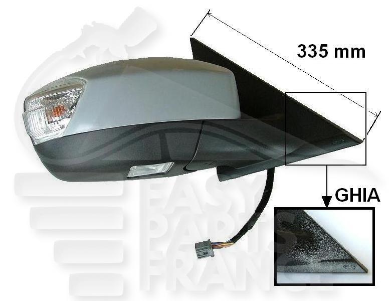 RETRO D ELECT CHAUF A PEINDRE A/FEU & FEU DE SOL Pour FORD GALAXY - FD082 01/06→12/10
