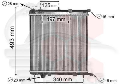 RADIA 1.4 BA/BM - 1.6 BA .. +/- CLIM 380 X 402 X 19 Pour PEUGEOT 1007 - PG130 04/05→