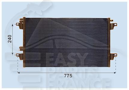 CONDENSEUR TT TYPES 660 X 390 X 16 Pour RENAULT LAGUNA - RN072 01/01→03/05