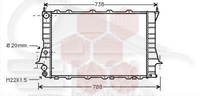 TT TYPES sauf 2.6/2.8 E +/- CLIM BV MECA 632 X 414 X 32 Pour AUDI 100 - AD016 12/90→